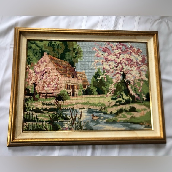 Framed Landscape Tapestry Art with Gold Frame - Picture 14 of 15